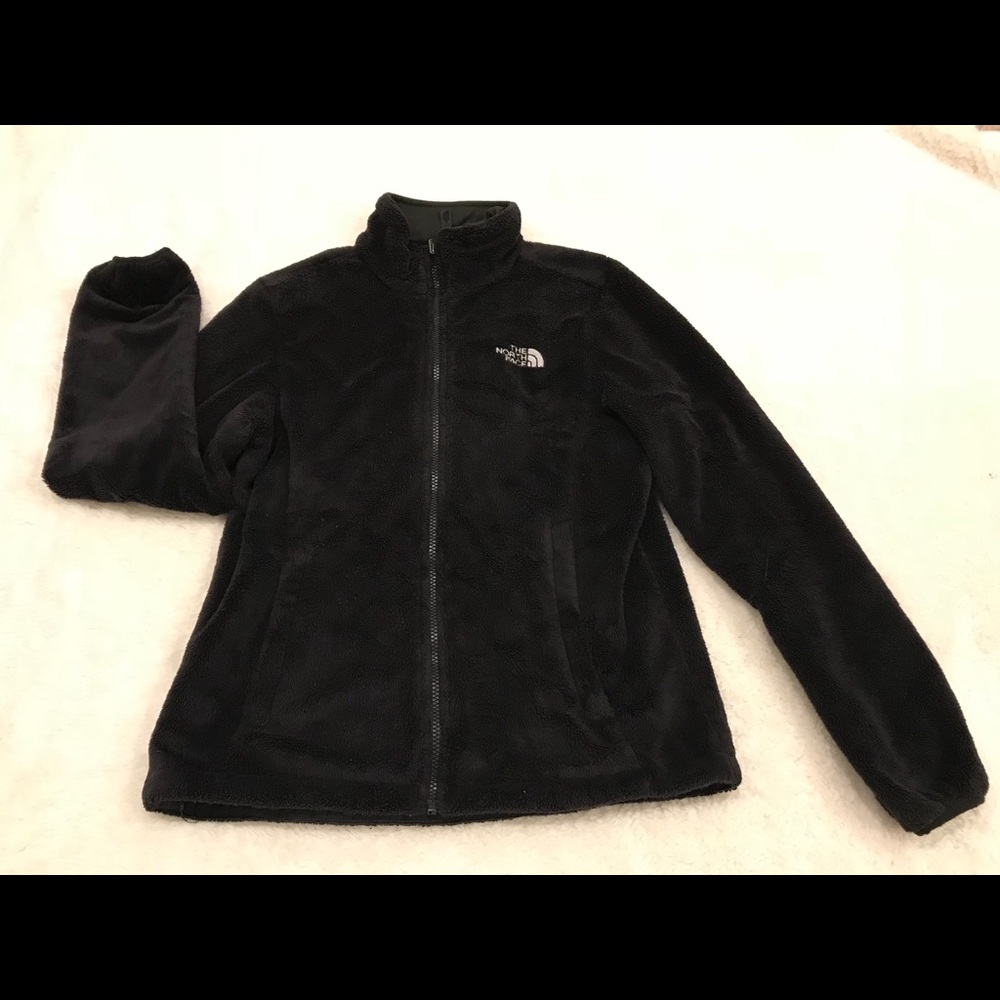 The Northface black zip up jacket.